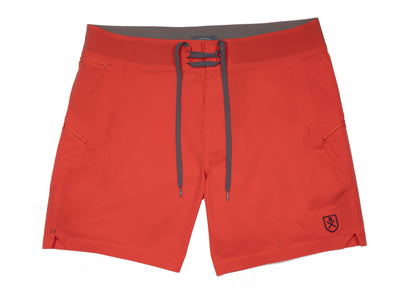 The Spartan Board Shorts -  7" Inseam - Pele Red